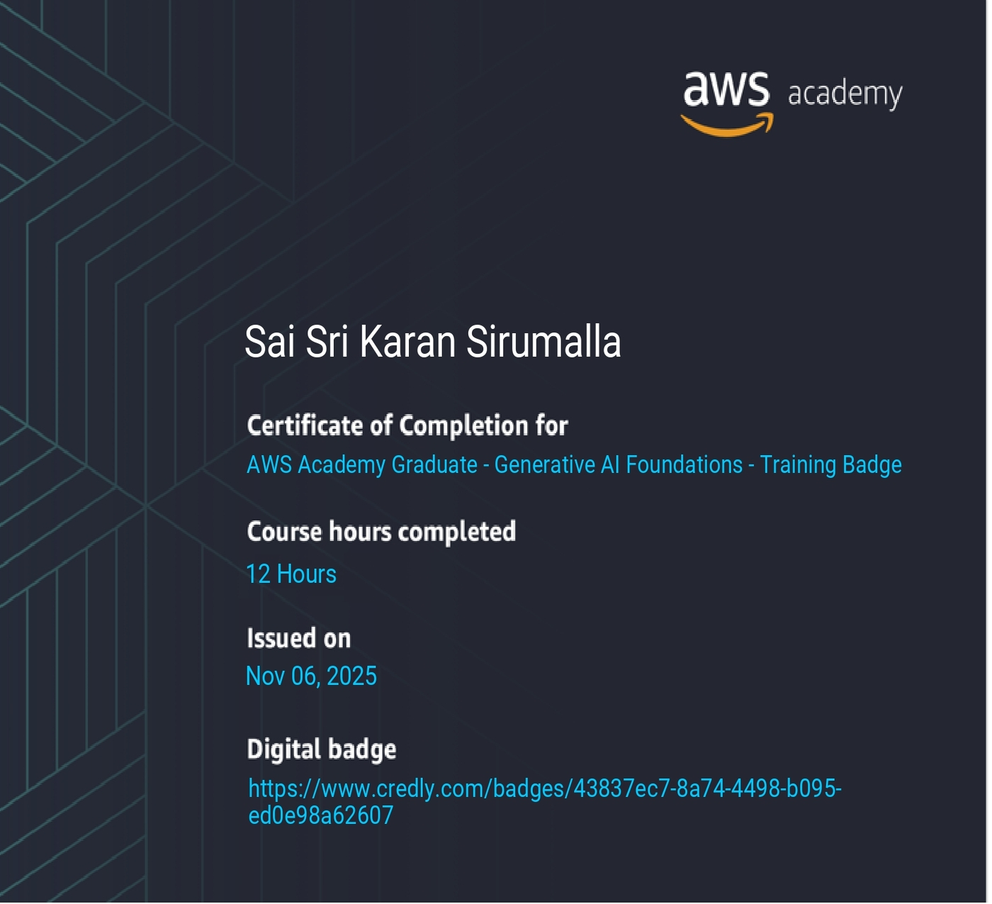 AWS Academy Gen AI Certificate